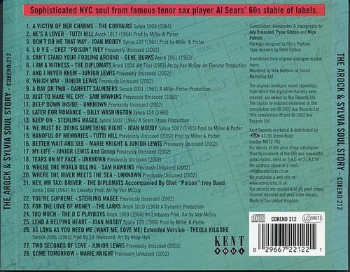 The Arock & Sylvia Soul Story CD (Back)
