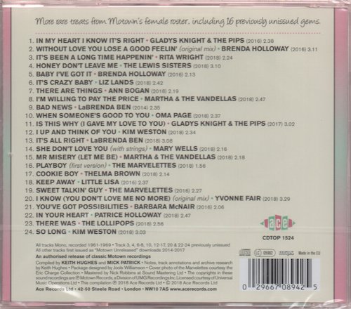 Baby I've Got It! More Motown Girls CD (Back)