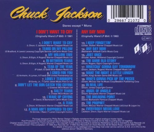 Chuck Jackson - I Don't Want To Cry / Any Day Now CD (Back Cover)