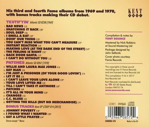 Clarence Carter - Testifyin' & Patches Plus Bonus Tracks CD (Back)