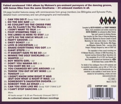 The Contours - Dance With The Contours CD (Back)
