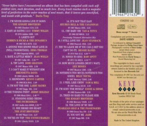 Dave Godin's Deep Soul Treasures Volume 1 (Back Cover)