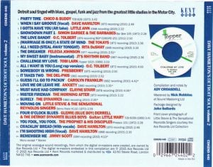 Dave Hamilton's Detroit Soul Volume 2 CD (Back)