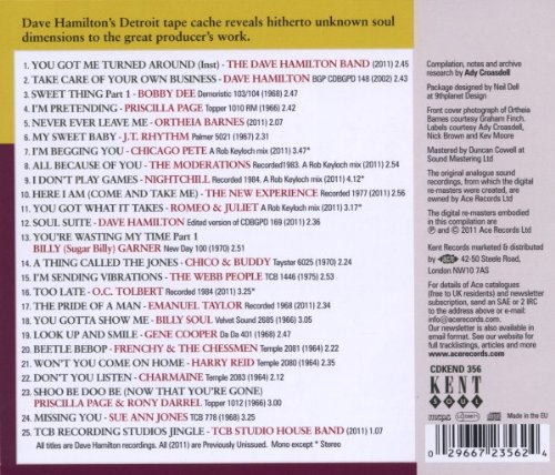 Dave Hamilton's Detroit Soul CD (Back Cover)