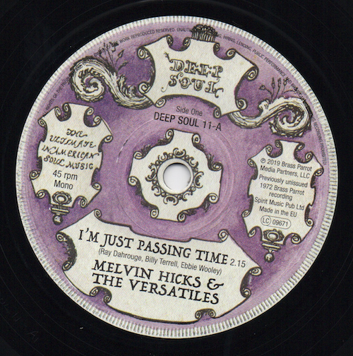 Melvin Hicks & The Versatiles - I'm Just Passing Time / The Lyrics - Now Girl 45