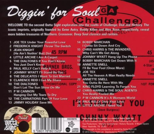Diggin' For Soul - Rare Soul Treasures From Challenge, Dial and Hickory CD -6149