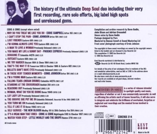 Eddie & Ernie - Lost Friends CD (Back Cover)