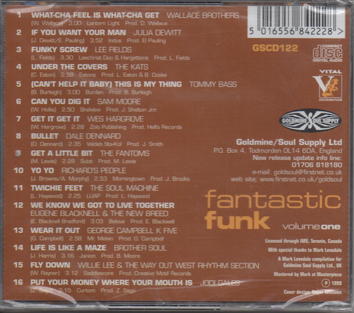 Fantastic Funk Volume 1 CD (Back)