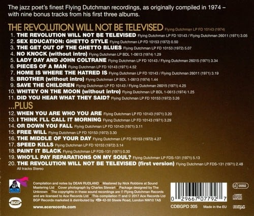 Gil Scott-Heron - The Revolution Will Not Be Televised ...Plus CD (Back Cover)