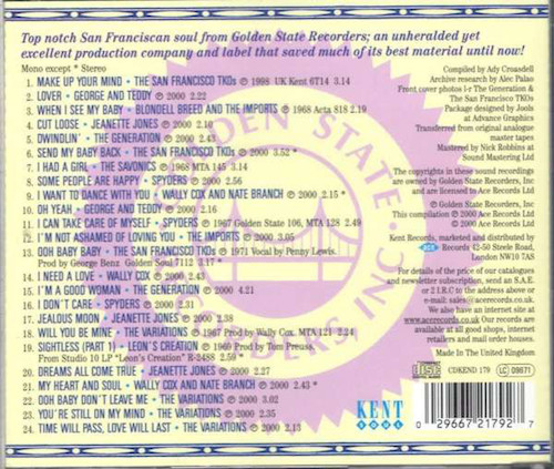 Golden State Soul CD (Back)