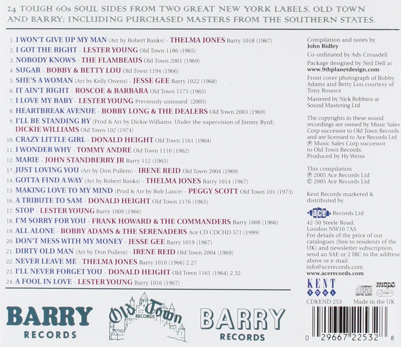 Heavy Soul: Old Town & Barry's Deep Down & Dirty Sides (Back Cover)