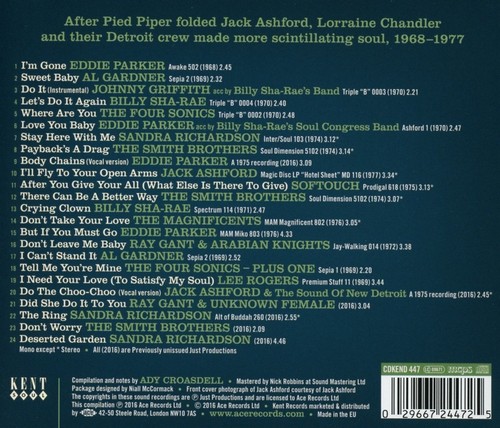 Jack Ashford Just Productions CD (Back)