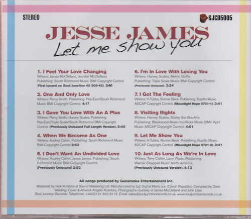 Jesse James - Let Me Show You CD (Back)