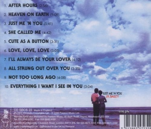 JR Bailey - Just Me 'N You CD (Back Cover)