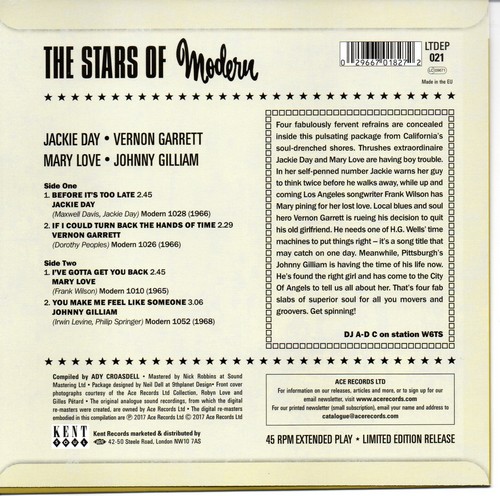 Stars Of Modern Limited Edition 4 Track Vinyl EP