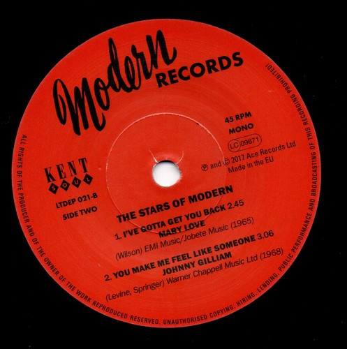 Stars Of Modern Limited Edition 4 Track Vinyl EP