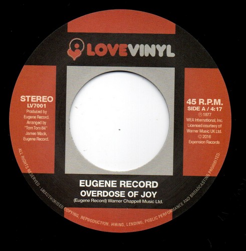 Eugene Record - Overdose Of Joy / I Want To Be With You 45
