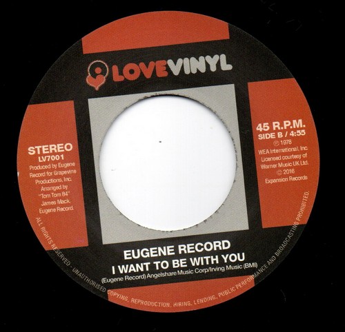 Eugene Record - Overdose Of Joy / I Want To Be With You 45