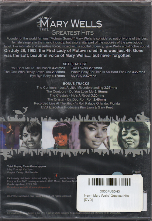 Mary Wells - Greatest Hits DVD