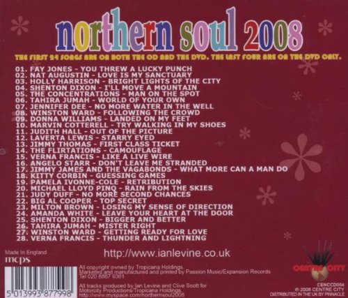 Northern Soul 2008 24 Northern Soul Monsters CD + DVD (Back Cover)
