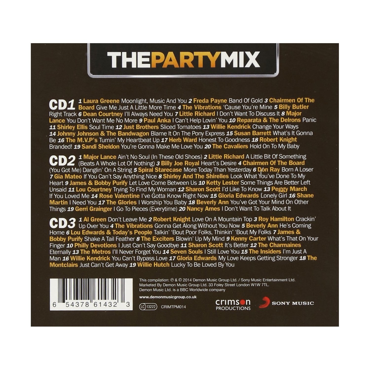 Northern Soul The Party Mix 3CD (Back)