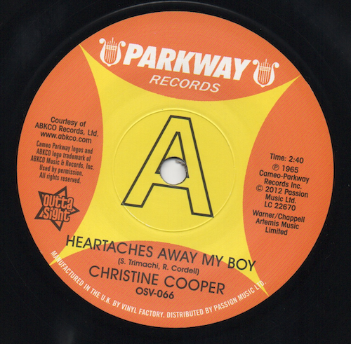 Christine Cooper - Heartaches Away My Boy / S.O.S (Heart In Distress) DEMO 45