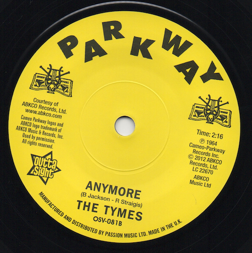 The Tymes - Here She Comes / Anymore DEMO 45