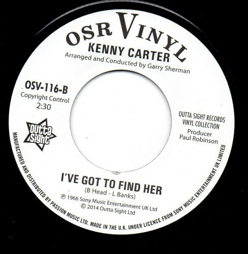 Kenny Carter - What's That On Your Finger / I've Got To Find Her 45