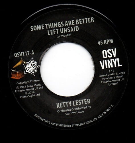 Ketty Lester - Some Things Are Better Left Unsaid / Please Don't Cry Anymore 45