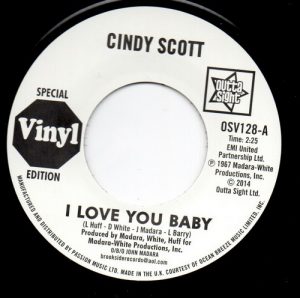 Cindy Scott - I Love You Baby / In Your Spare Time 45