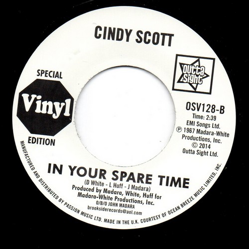 Cindy Scott - I Love You Baby / In Your Spare Time 45
