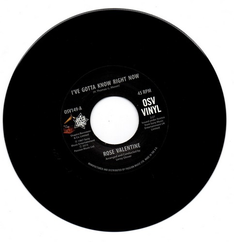 Rose Valentine - I've Gotta Know Right Now / Susan Barrett - What's It Gonna Be 45 (Outta Sight) 7
