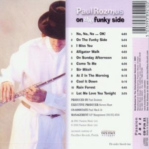 Paul Rozmus - On The Funky Side CD Back Cover