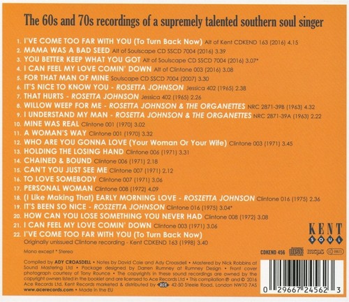 Rozetta Johnson - A Woman's Way - The Complete 1963-1975 CD (Back Cover)