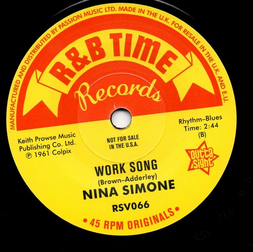 Nina Simone - My Baby Just Cares For Me / Work Song 45