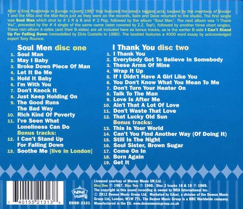 Sam & Dave - Soul Men & I Thank You… Plus 2x CD (Back)