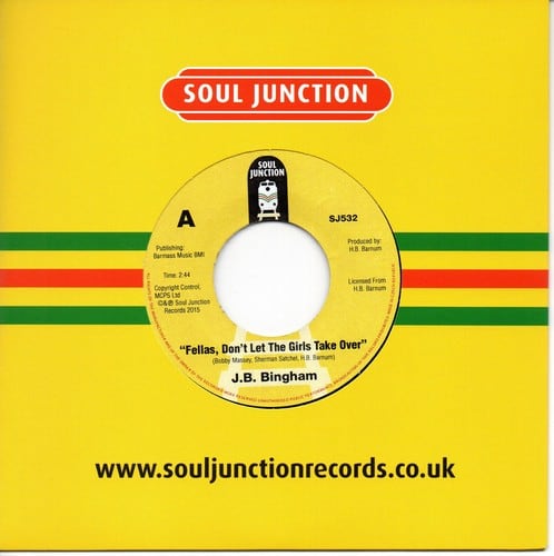 JB Bingham - Fellas, Don't Let The Girls Take Over / All Alone By The Telephone 45