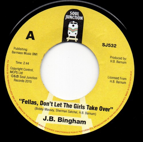 JB Bingham - Fellas, Don't Let The Girls Take Over / All Alone By The Telephone 45