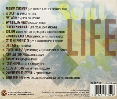 Soul Togetherness Presents Soul Life CD (Back Cover)