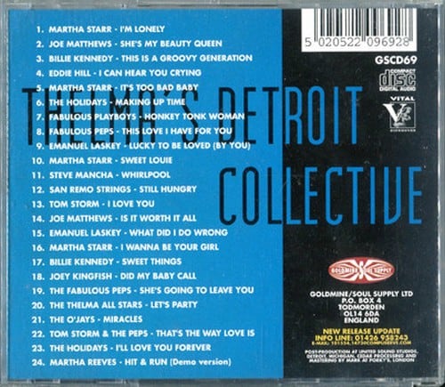 Thelma's Detroit Collective CD (Back)