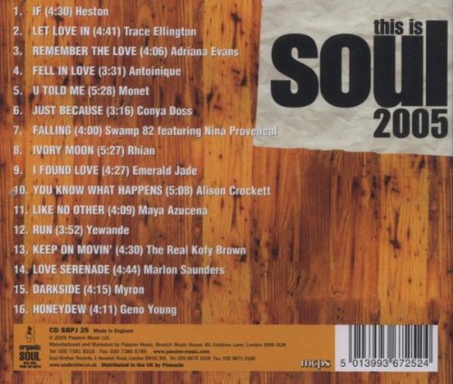 This Is Soul 2005 CD Back Cover